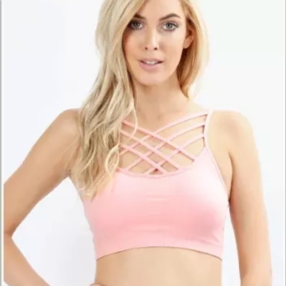 Crisscross Caged Strappy Seamless Bralette Padded